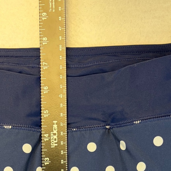 Share Lands' End Navy Blue White Polka-Dot Swim Skort Lined Shorts Size 14 - Picture 2 of 12